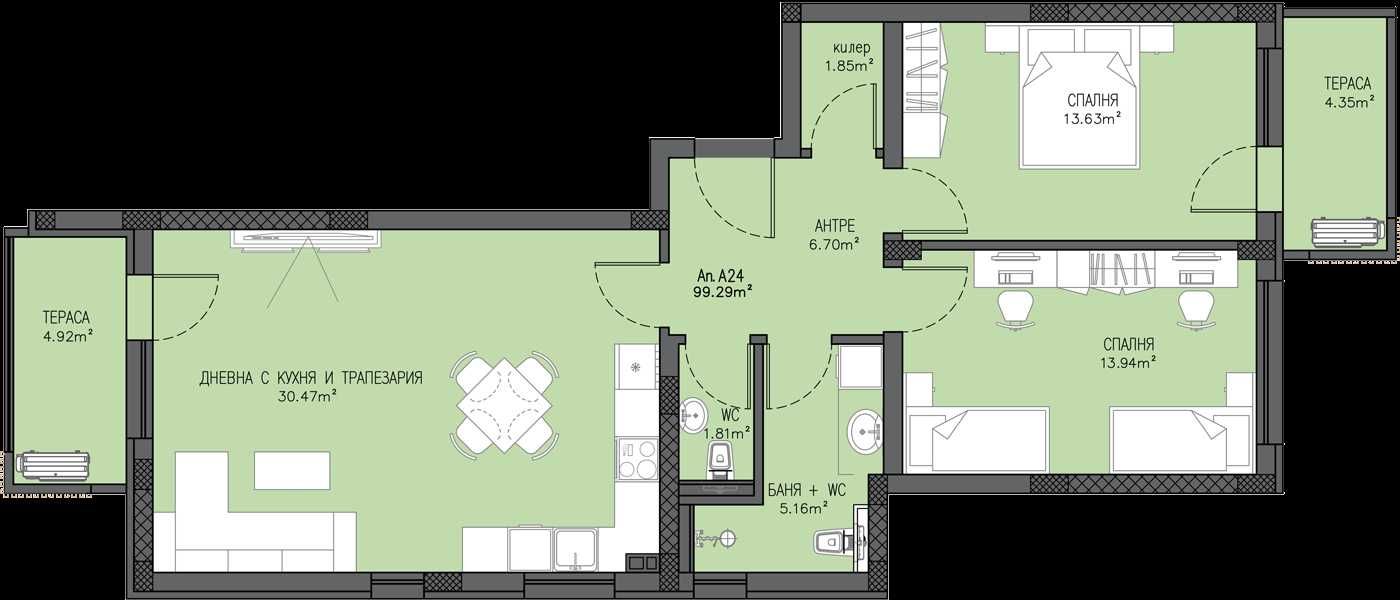 Тристаен апартамент в Пловдив, Остромила - 112 кв.м за 806 €/кв.м - Снимка #1
