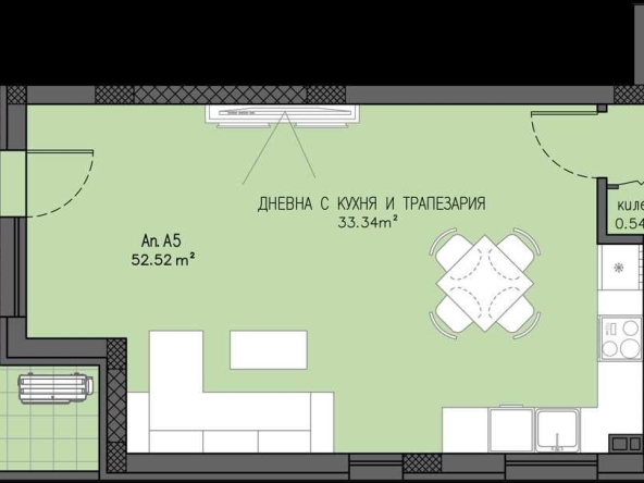 Дава се под наем Едностаен апартамент в Пловдив, Остромила - 59 кв.м за 47000 € - Снимка #1
