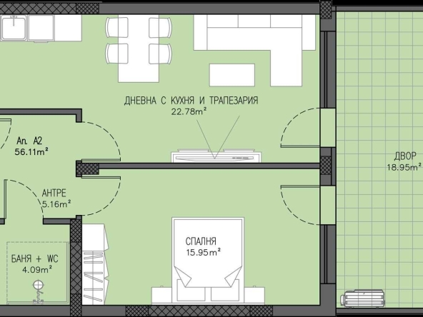 Двустаен апартамент в Пловдив, Остромила - 63 кв.м за 1112 €/кв.м - Снимка #1