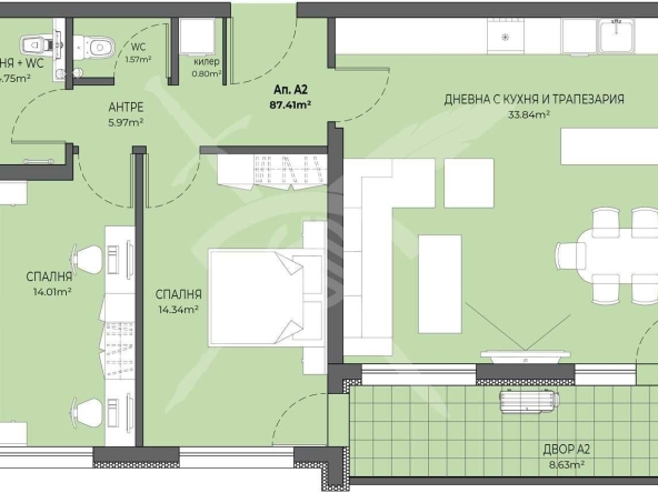 Тристаен апартамент в Пловдив, Остромила - 99 кв.м за 1111 €/кв.м - Снимка #1