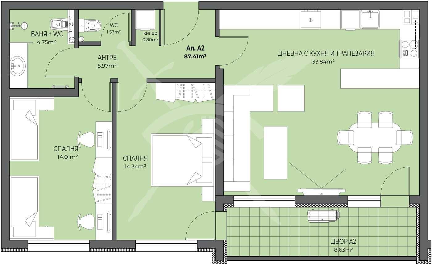 Тристаен апартамент в Пловдив, Остромила - 99 кв.м за 1111 €/кв.м - Снимка #1