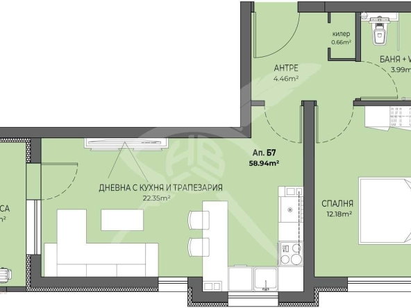 Двустаен апартамент в Пловдив, Остромила - 66 кв.м за 1124 €/кв.м - Снимка #1