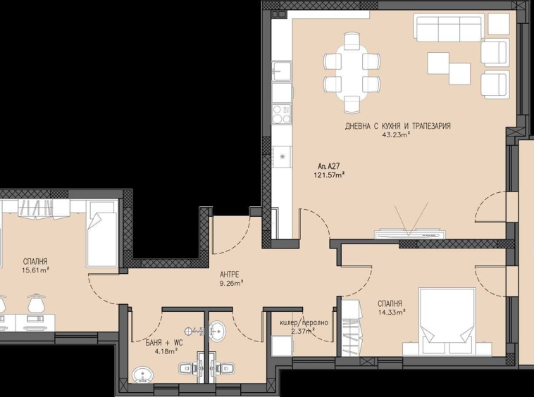 Тристаен апартамент в Пловдив, Остромила - 138 кв.м за 812 €/кв.м - Снимка #1
