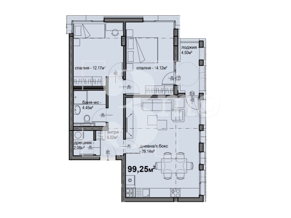 Тристаен апартамент в София, Люлин 5 - 99 кв.м за 1298 €/кв.м - Снимка #1