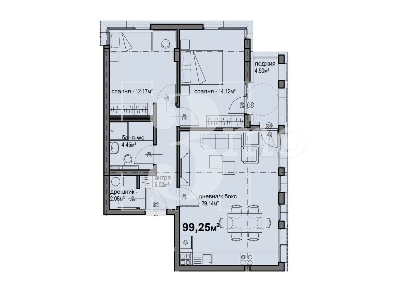 Тристаен апартамент в София, Люлин 5 - 99 кв.м за 1298 €/кв.м - Снимка #1