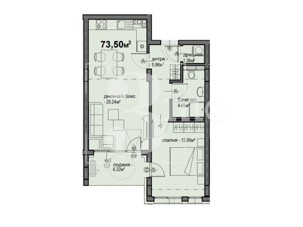 Двустаен апартамент в София, Люлин 5 - 74 кв.м за 1292 €/кв.м - Снимка #1
