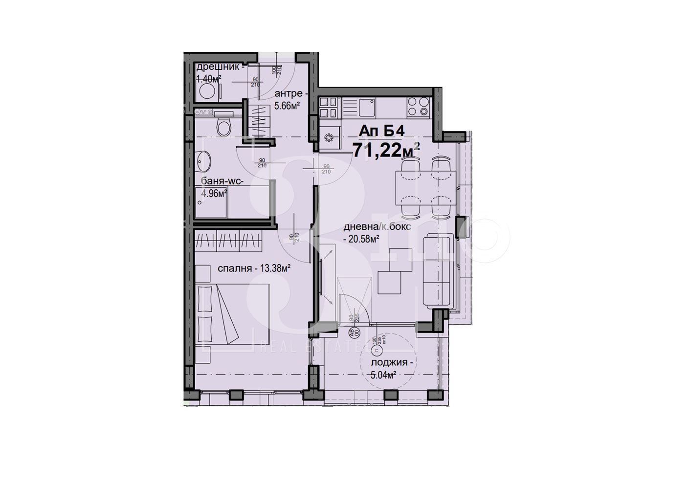 Двустаен апартамент в София, Люлин 5 - 71 кв.м за 1306 €/кв.м - Снимка #1