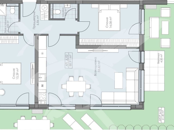 Тристаен апартамент в Пловдив, Остромила - 103 кв.м за 1460 €/кв.м - Снимка #1