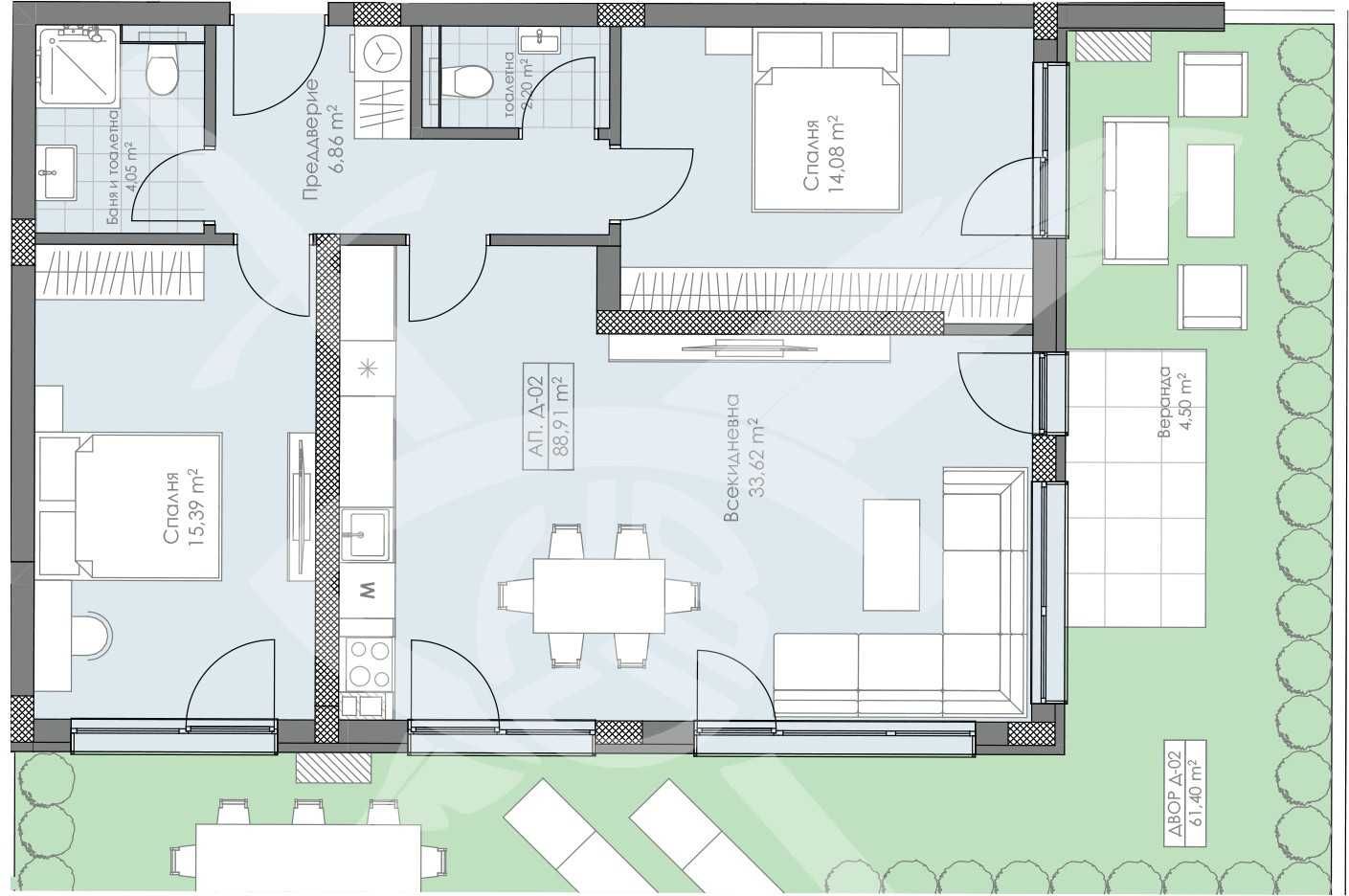 Тристаен апартамент в Пловдив, Остромила - 103 кв.м за 1460 €/кв.м - Снимка #1