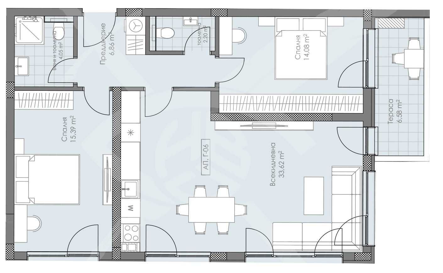 Тристаен апартамент в Пловдив, Остромила - 112 кв.м за 1126 €/кв.м - Снимка #1