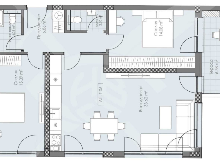 Тристаен апартамент в Пловдив, Остромила - 112 кв.м за 1126 €/кв.м - Снимка #1
