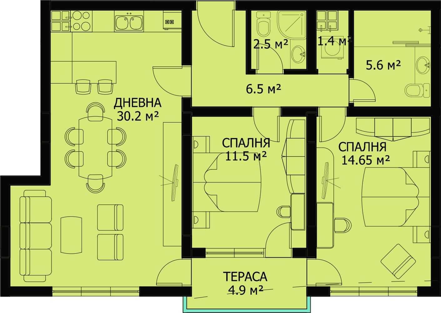 Тристаен апартамент в София, Хладилника - 100 кв.м за 1490 €/кв.м - Снимка #1