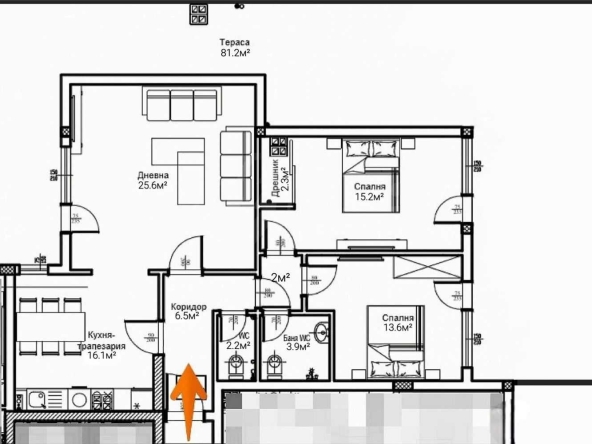 Тристаен апартамент в София, Гоце Делчев - 98 кв.м за 1531 €/кв.м - Снимка #1