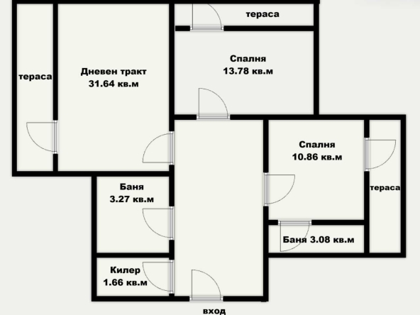 Тристаен апартамент в Варна, Виница - 116 кв.м за 1380 €/кв.м - Снимка #1