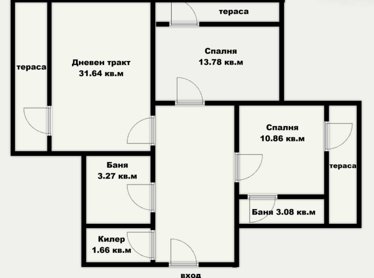 Тристаен апартамент в Варна, Виница - 116 кв.м за 1380 €/кв.м - Снимка #1