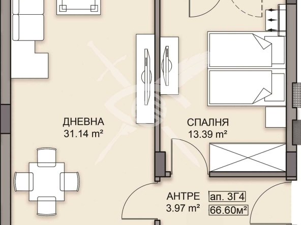 Двустаен апартамент в Пловдив, Кършияка - 79 кв.м за 1336 €/кв.м - Снимка #1