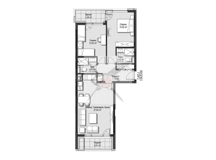 Тристаен апартамент в София, Витоша - 116 кв.м за 1966 €/кв.м - Снимка #1