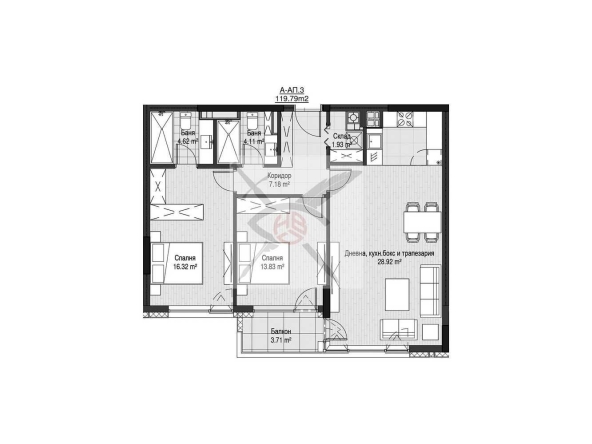 Тристаен апартамент в София, Витоша - 120 кв.м за 2025 €/кв.м - Снимка #1