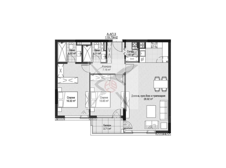 Тристаен апартамент в София, Витоша - 120 кв.м за 2025 €/кв.м - Снимка #1