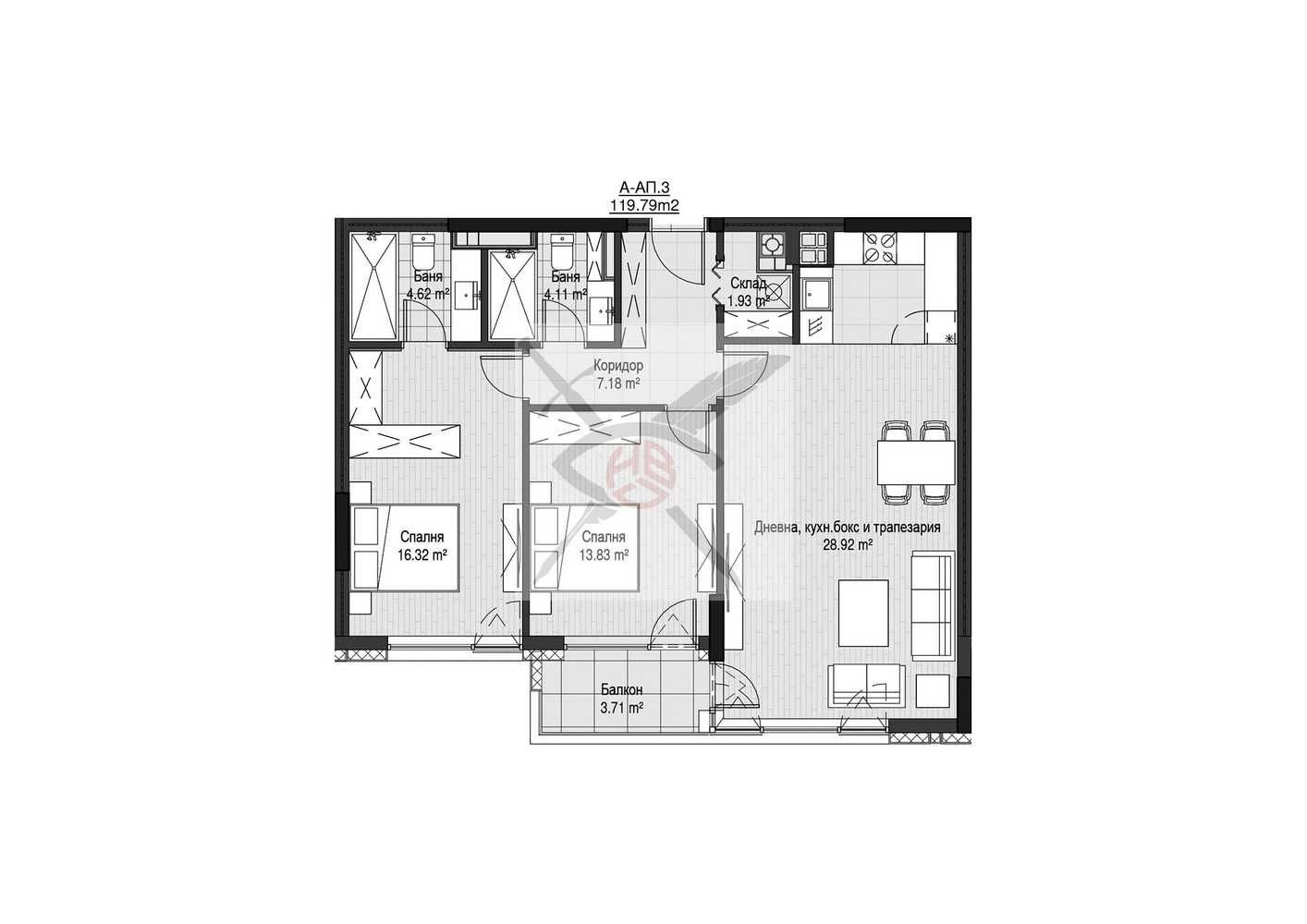 Тристаен апартамент в София, Витоша - 120 кв.м за 2025 €/кв.м - Снимка #1