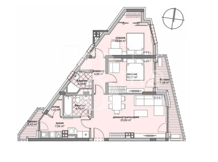 Тристаен апартамент в София, Люлин 6 - 125 кв.м за 1397 €/кв.м - Снимка #1