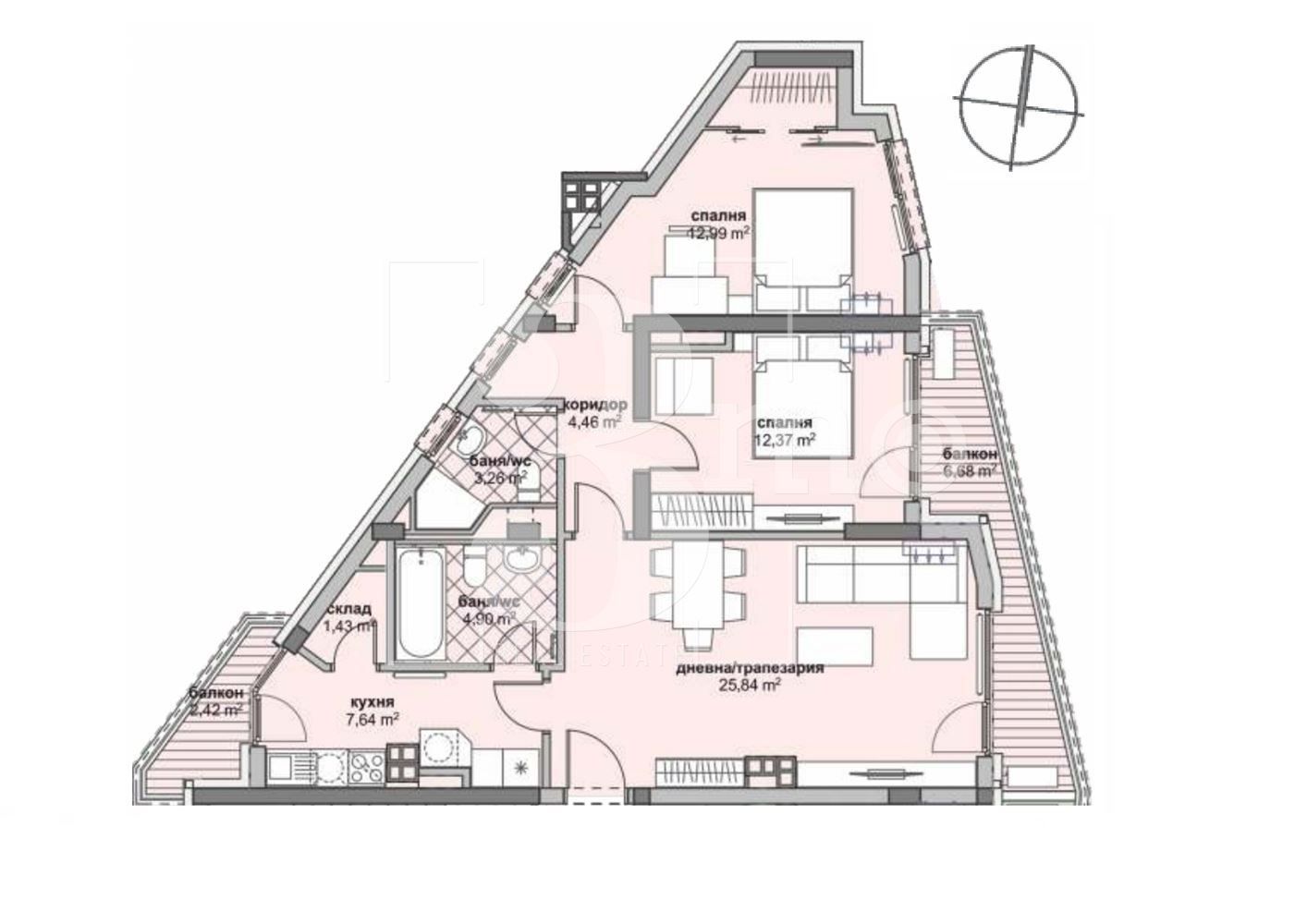 Тристаен апартамент в София, Люлин 6 - 125 кв.м за 1397 €/кв.м - Снимка #1