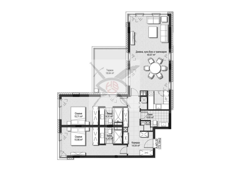 Тристаен апартамент в София, Витоша - 173 кв.м за 2209 €/кв.м - Снимка #1