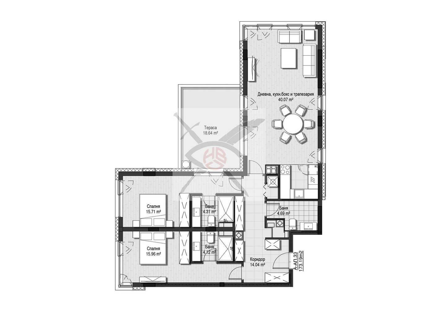 Тристаен апартамент в София, Витоша - 173 кв.м за 2209 €/кв.м - Снимка #1
