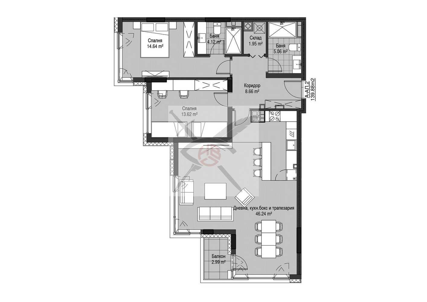Тристаен апартамент в София, Витоша - 140 кв.м за 2029 €/кв.м - Снимка #1