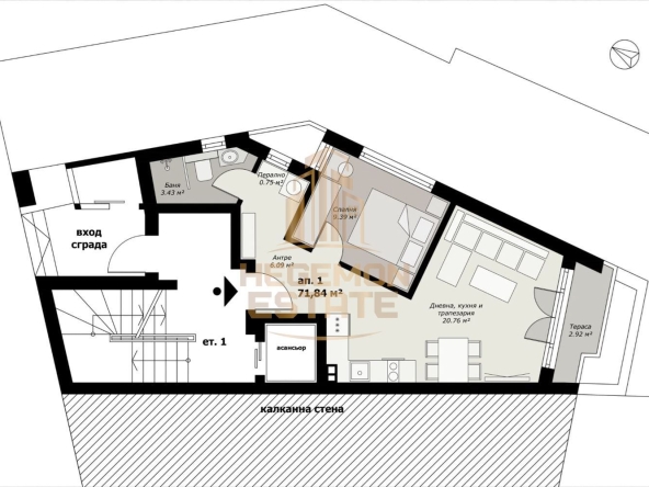 Двустаен апартамент в Варна, Гръцка махала - 72 кв.м за 2570 €/кв.м - Снимка #1