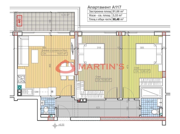 Тристаен апартамент в София, Павлово - 95 кв.м за 1940 €/кв.м - Снимка #1