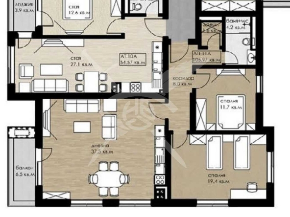 Тристаен апартамент в София, Дружба 2 - 125 кв.м за 2064 €/кв.м - Снимка #1