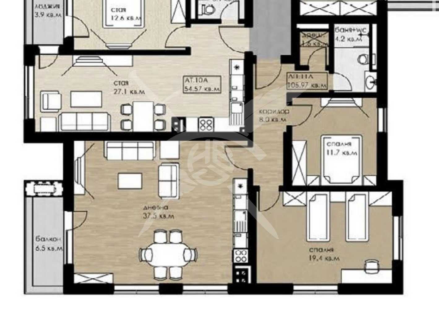Тристаен апартамент в София, Дружба 2 - 125 кв.м за 2064 €/кв.м - Снимка #1
