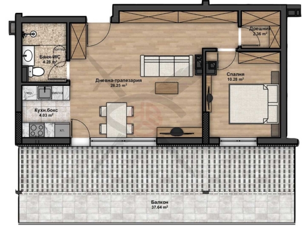 Двустаен апартамент в София, Люлин 4 - 104 кв.м за 1231 €/кв.м - Снимка #1