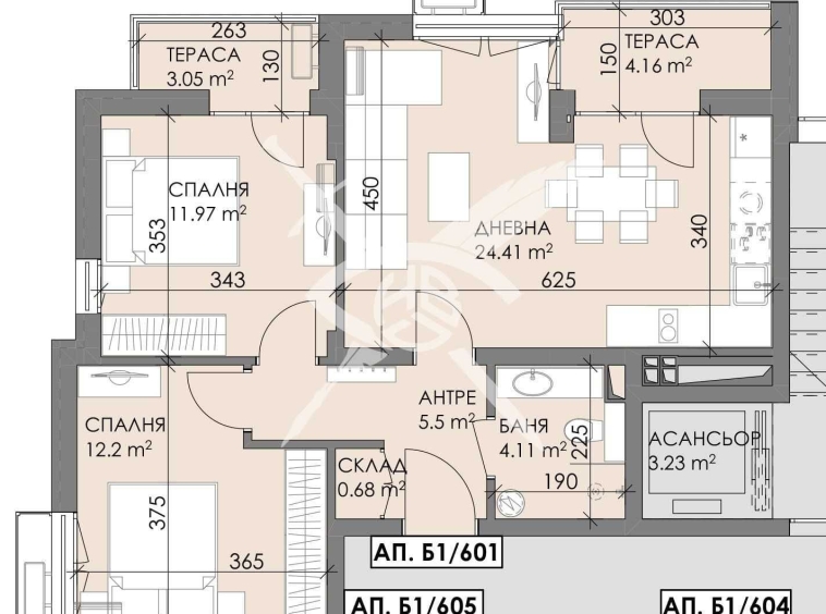 Тристаен апартамент в Бургас, Меден рудник - зона А - 90 кв.м за 1000 €/кв.м - Снимка #1