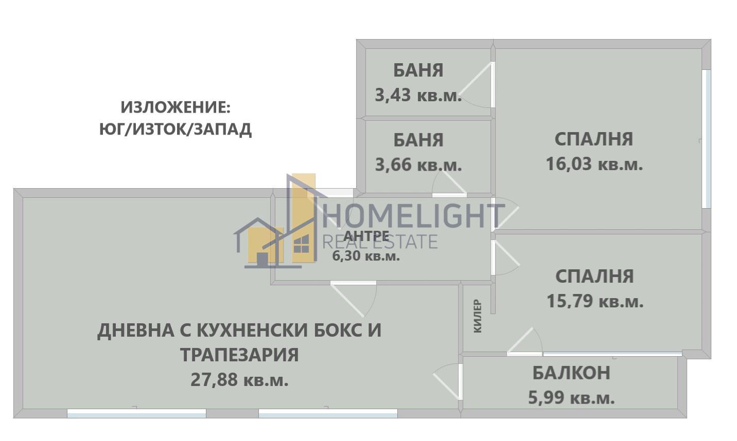 Тристаен апартамент в София, Люлин 9 - 108 кв.м за 1700 €/кв.м - Снимка #1