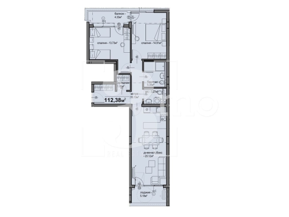 Тристаен апартамент в София, Люлин 5 - 112 кв.м за 1436 €/кв.м - Снимка #1