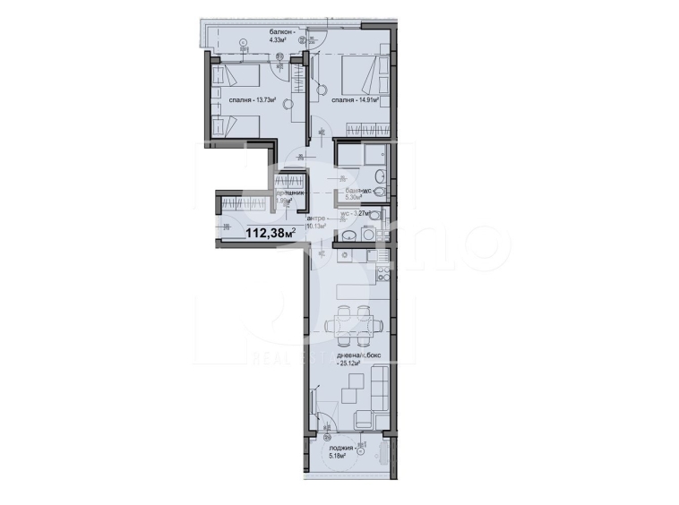 Тристаен апартамент в София, Люлин 5 - 112 кв.м за 1436 €/кв.м - Снимка #1
