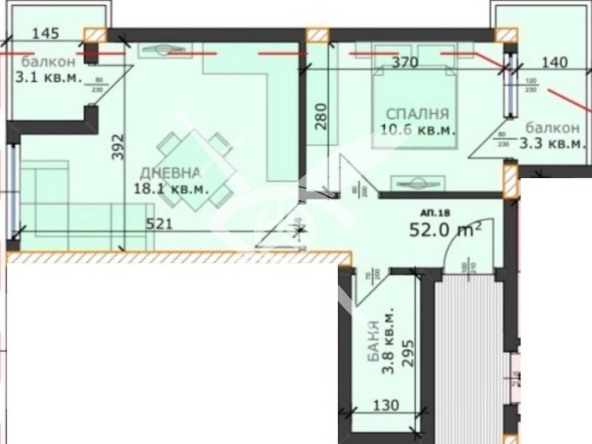 Двустаен апартамент в Варна, м-т Пчелина - 59 кв.м за 1102 €/кв.м - Снимка #1