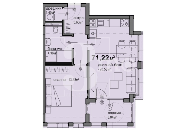 Двустаен апартамент в София, Люлин 5 - 71 кв.м за 1427 €/кв.м - Снимка #1