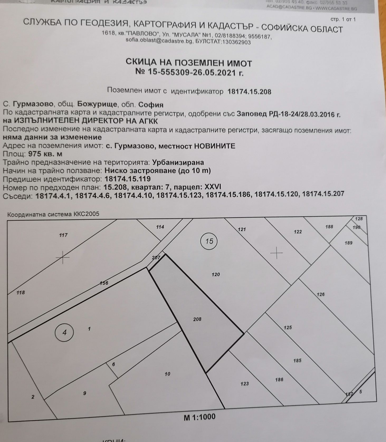 Парцел в с. Гурмазово, Област София-област - 975 кв.м за 82 €/кв.м - Снимка #1
