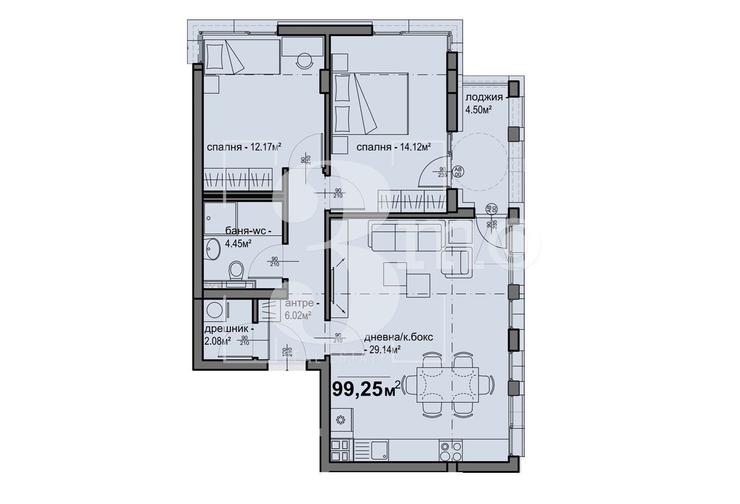Тристаен апартамент в София, Люлин 5 - 99 кв.м за 1440 €/кв.м - Снимка #1