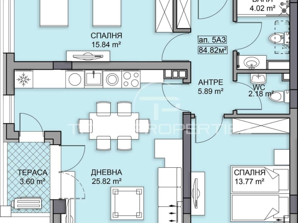 Тристаен апартамент в Пловдив, Гагарин - 104 кв.м за 1323 €/кв.м - Снимка #1