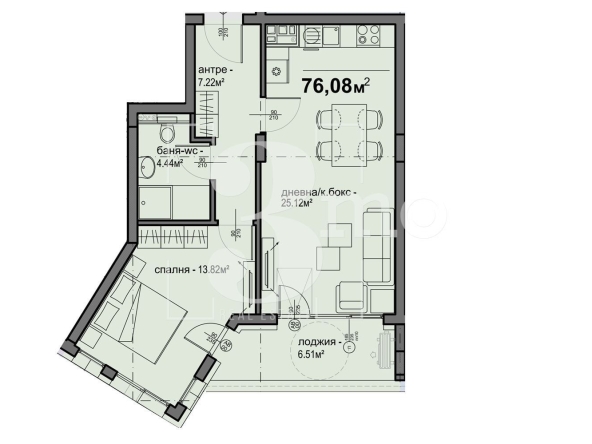 Двустаен апартамент в София, Люлин 5 - 76 кв.м за 1461 €/кв.м - Снимка #1