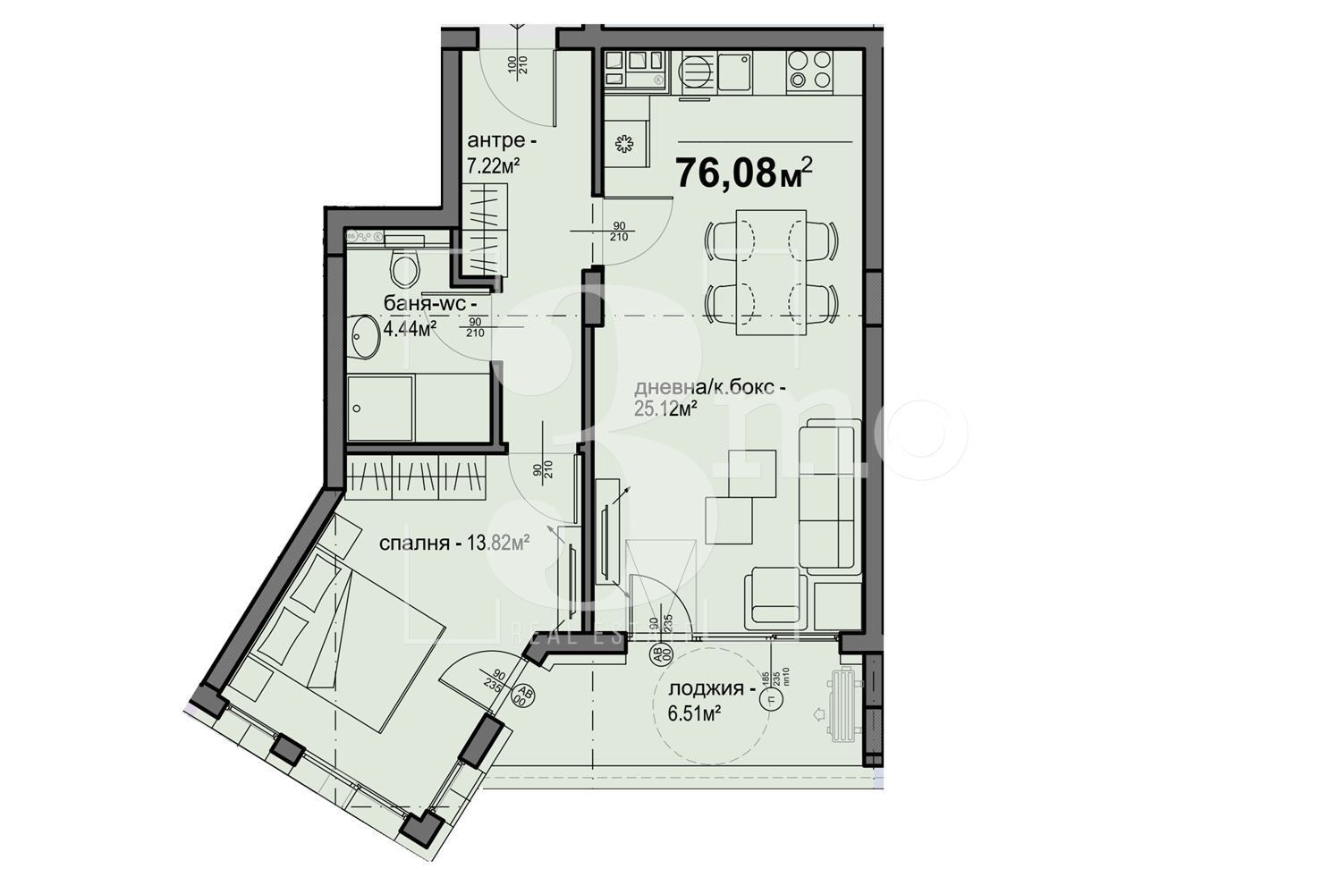 Двустаен апартамент в София, Люлин 5 - 76 кв.м за 1461 €/кв.м - Снимка #1