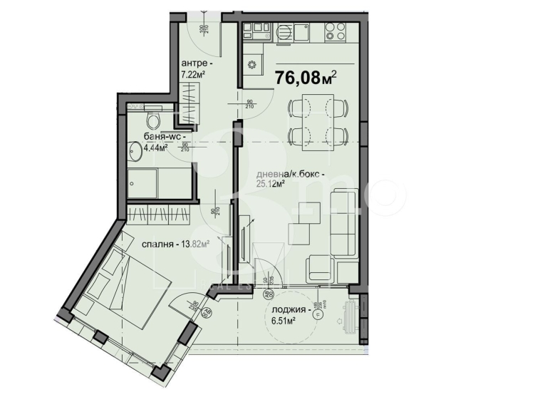Двустаен апартамент в София, Люлин 5 - 76 кв.м за 1422 €/кв.м - Снимка #1