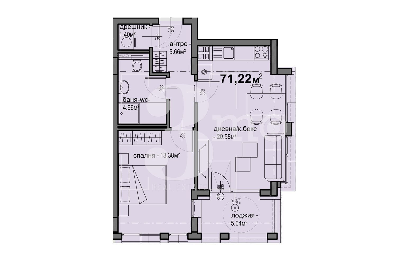 Двустаен апартамент в София, Люлин 5 - 71 кв.м за 1427 €/кв.м - Снимка #1