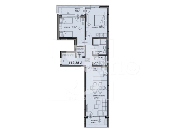 Тристаен апартамент в София, Люлин 5 - 112 кв.м за 1418 €/кв.м - Снимка #1