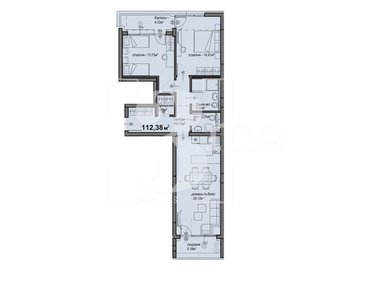 Тристаен апартамент в София, Люлин 5 - 112 кв.м за 1418 €/кв.м - Снимка #1