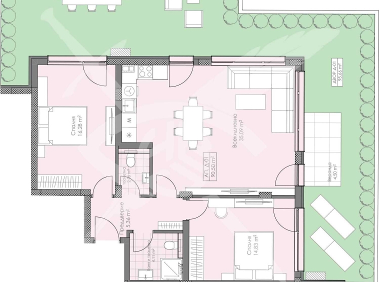 Тристаен апартамент в Пловдив, Остромила - 105 кв.м за 1631 €/кв.м - Снимка #1